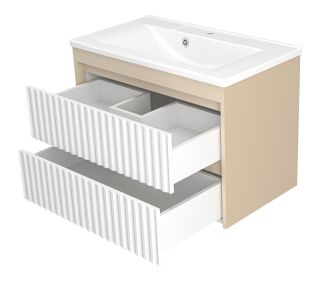 Подвесная тумба под раковину Brevita Balaton BAL-06080-03-012Я 80см белый/бежевый